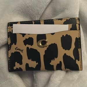 Coach topia leopard card holder wallet